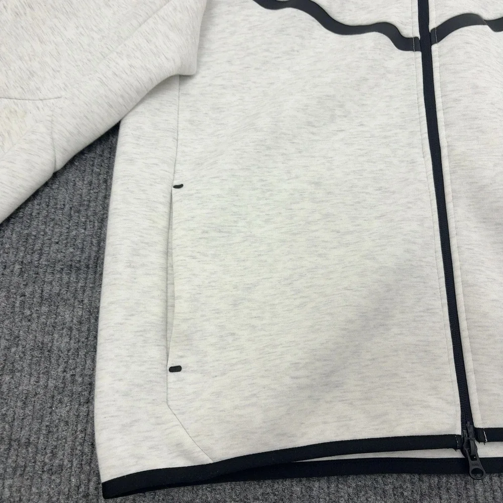 Nike Full Zip Hoodie Mens L Grey Cotton Polyester Tech Fleece Sportswear Street
